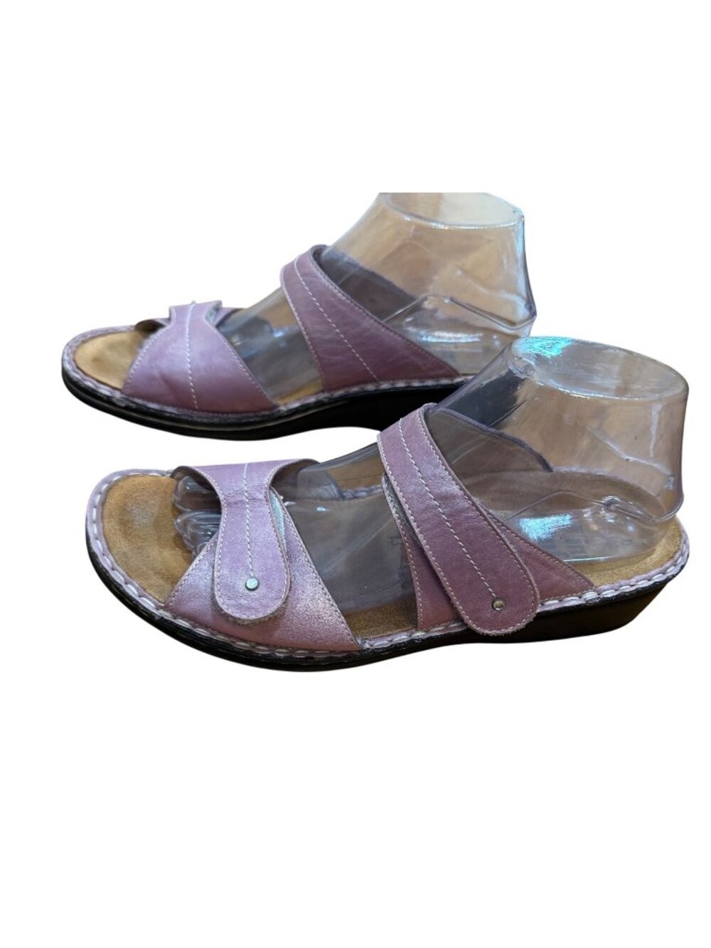 Finn Comfort Catalina Leather Rhinestone Slide Sandal Lavender Sz 40 US 9/9.5